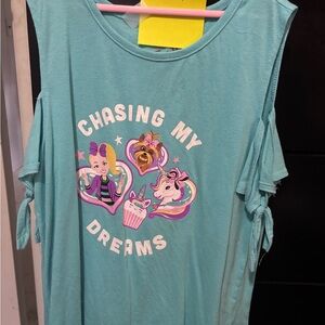 Teal Graphic Tee with Fun Print